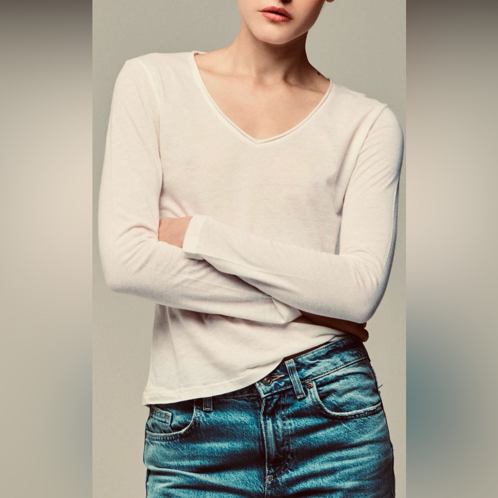 Majestic Filatures Deluxe Teeshirt  White /Milk Long Sleeve tee top